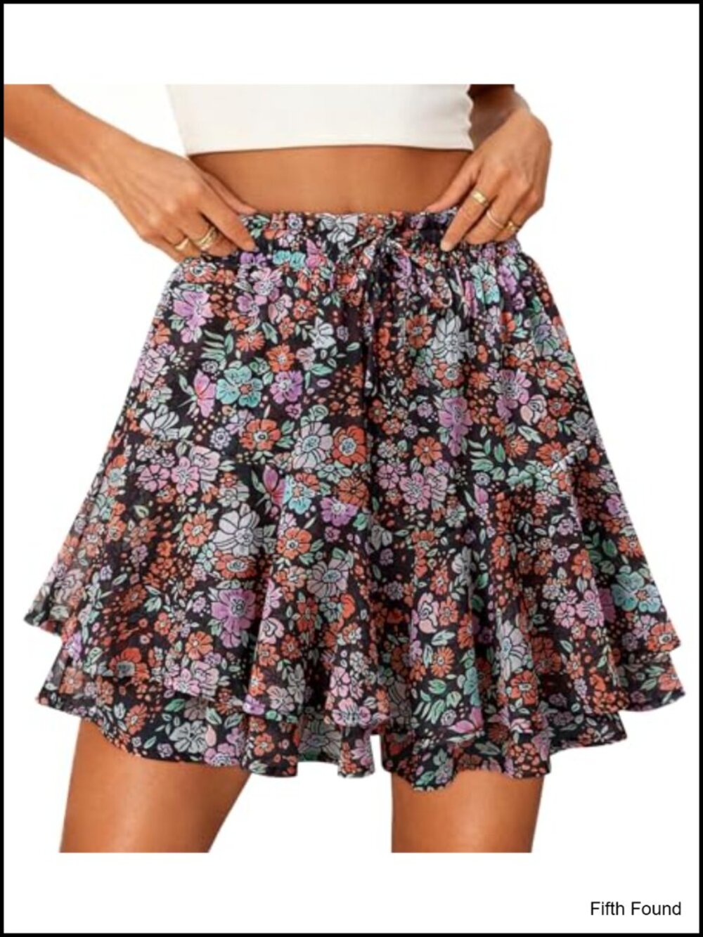 Women's Flowy Floral Skort High Waisted Summer Casual Active